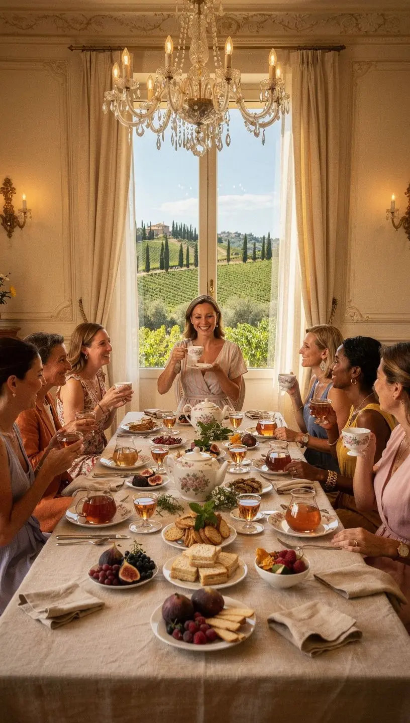 Infuso di camomilla servito in una teiera, perfetto per il relax e la gestione della pressione.